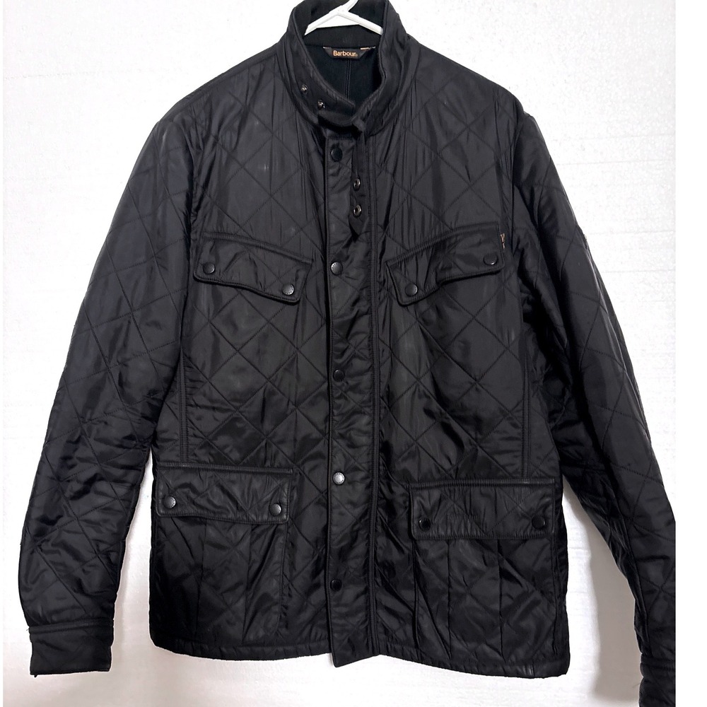 Barbour International Ariel Polarquilt Jacket - Black - Men's Size L MQU0365)